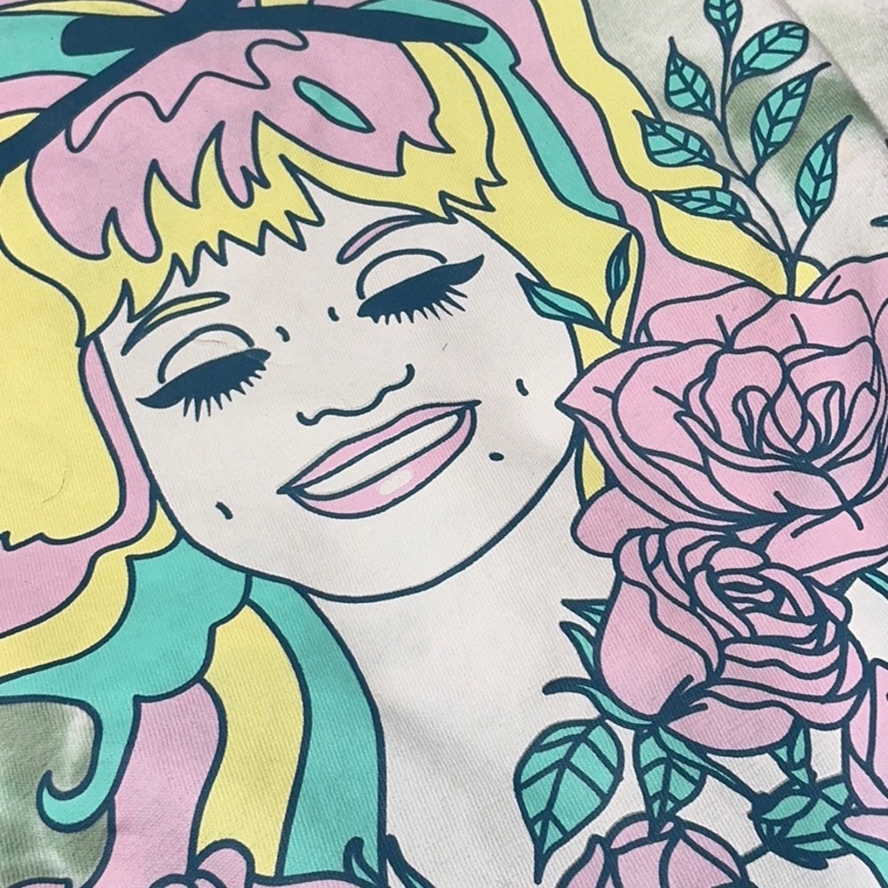 What Would Dolly Do Upcycled T Shirt Flannel Top - Picture 2 of 7